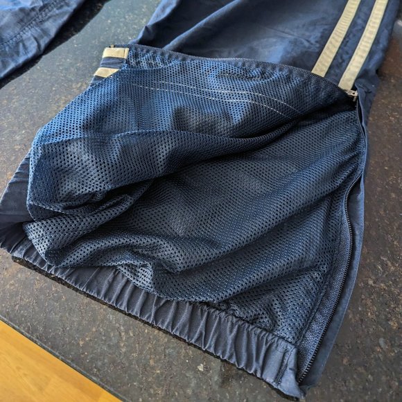 A&F Vintage 90s Men Size L Navy Blue Wind Track Pants Abercrombie & Fitch - Picture 6 of 17